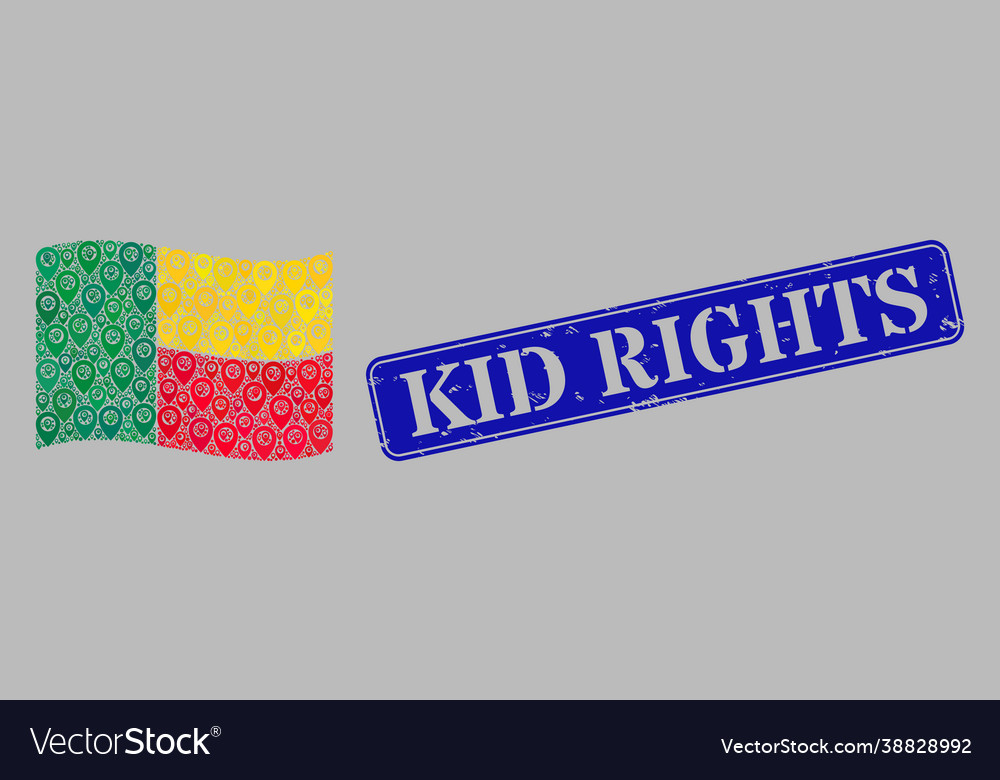 Textured kid rights stamp and targeting waving