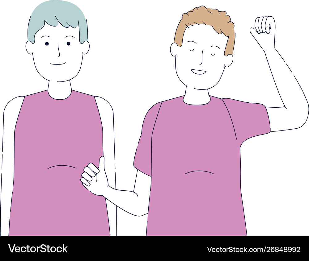 Young and casual men characters Royalty Free Vector Image