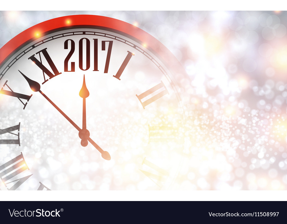 2017 new year background with clock