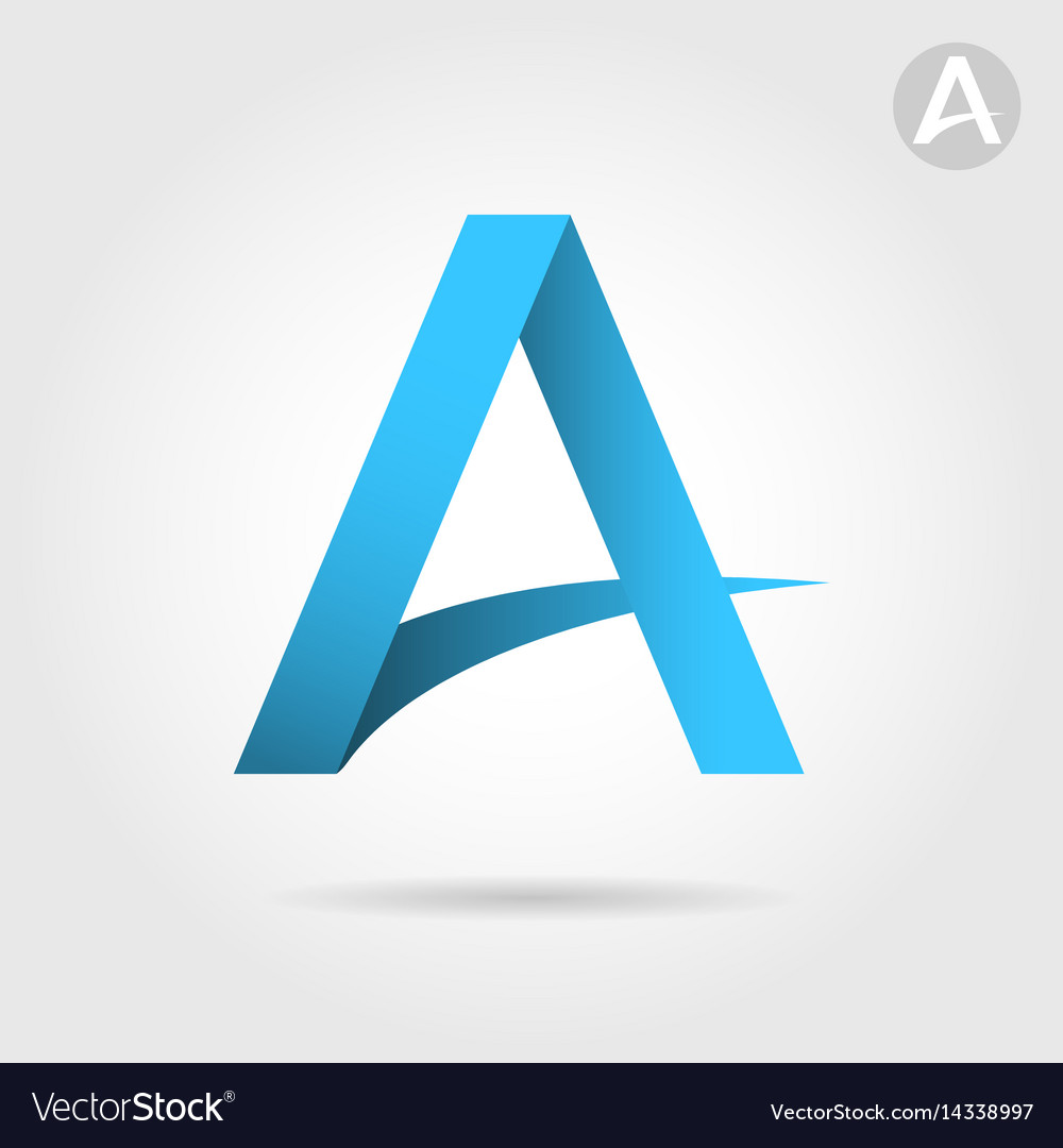 A letter sign roof and road concept Royalty Free Vector