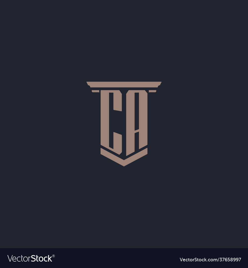 Ca initial monogram logo with pillar style design