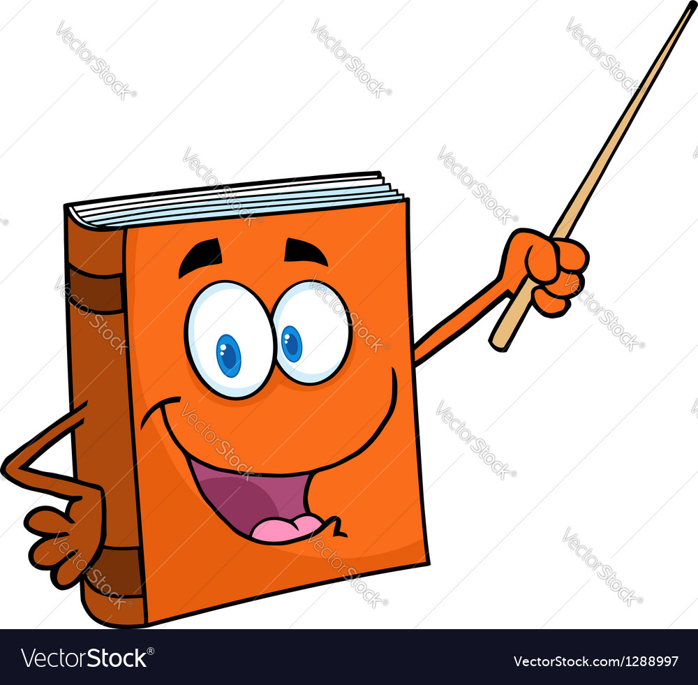 Cartoon Textbook with Pointer