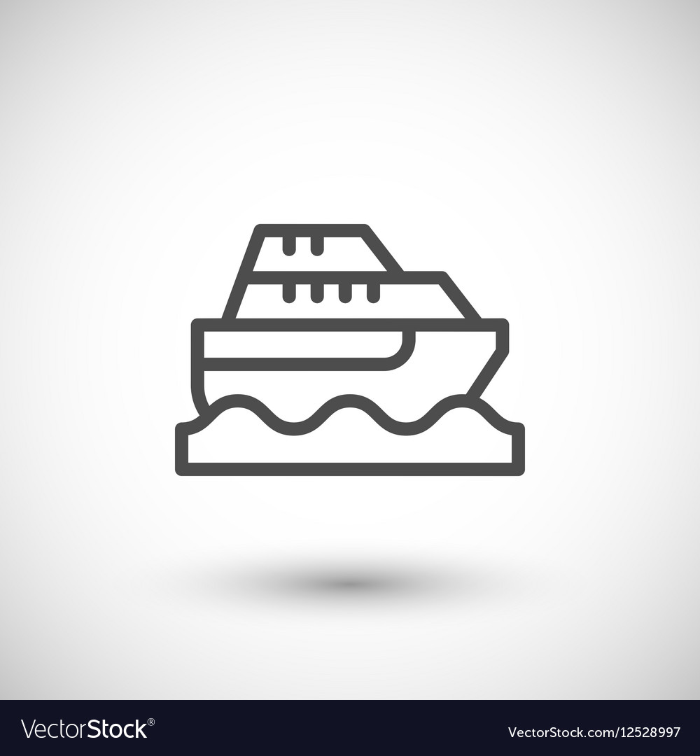 Cruise boat line icon Royalty Free Vector Image