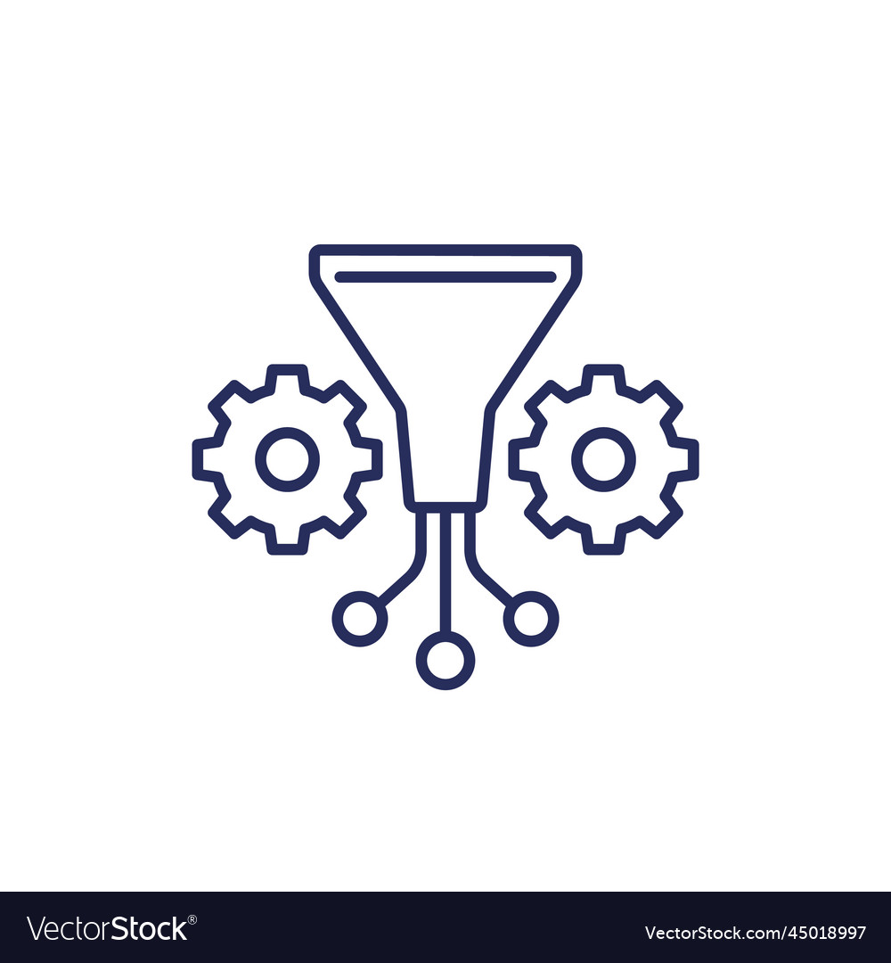 Data Filtering Icon with Gears