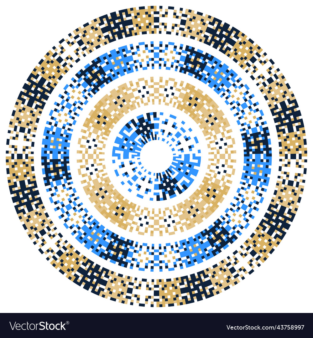 Digital pixels in circle form tiny squares Vector Image Digital pixels in circle form tiny squares