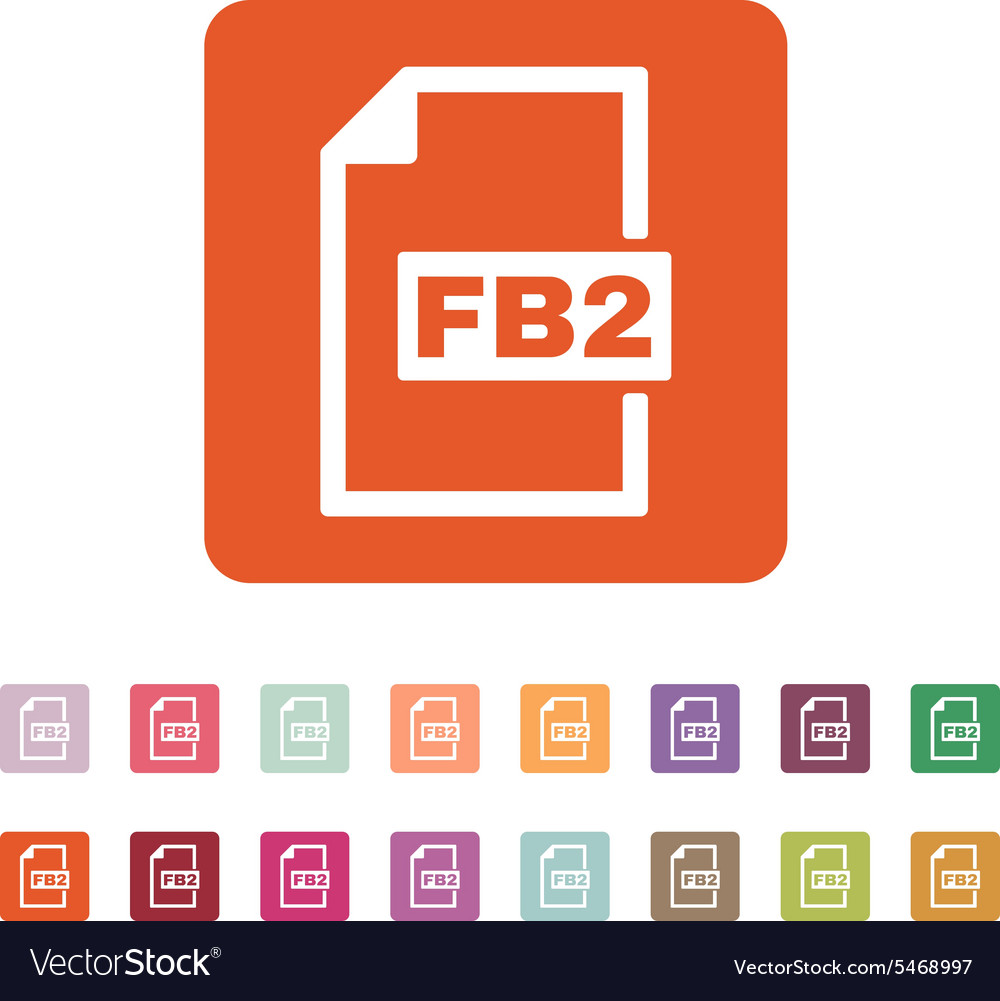 Fb2 icon file format symbol flat