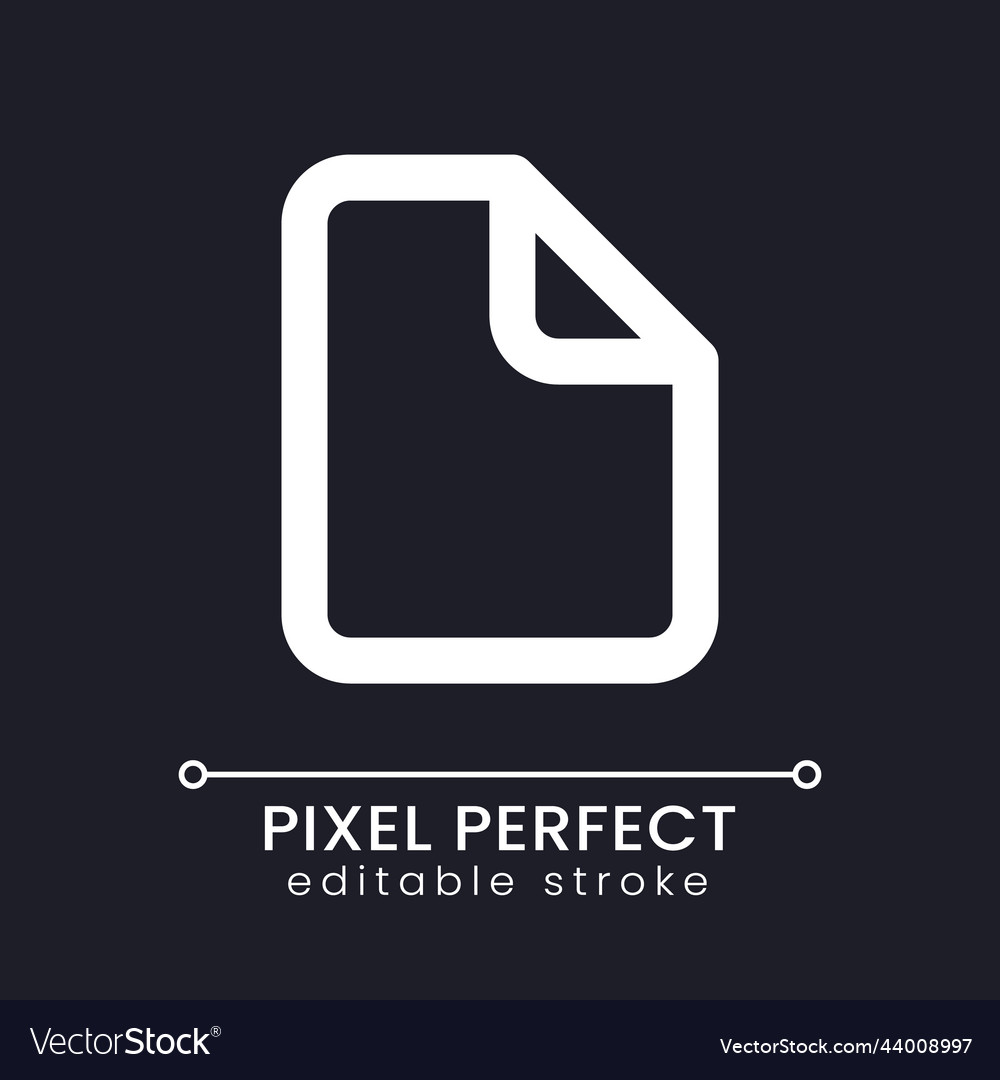 File pixel perfect white linear ui icon for dark vector image File pixel perfect white linear ui icon for dark