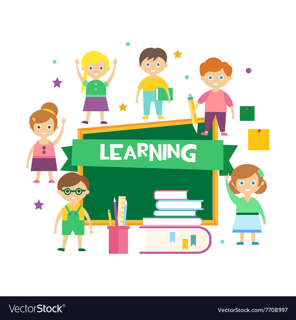 Kids Learning Royalty Free Vector Image Vectorstock