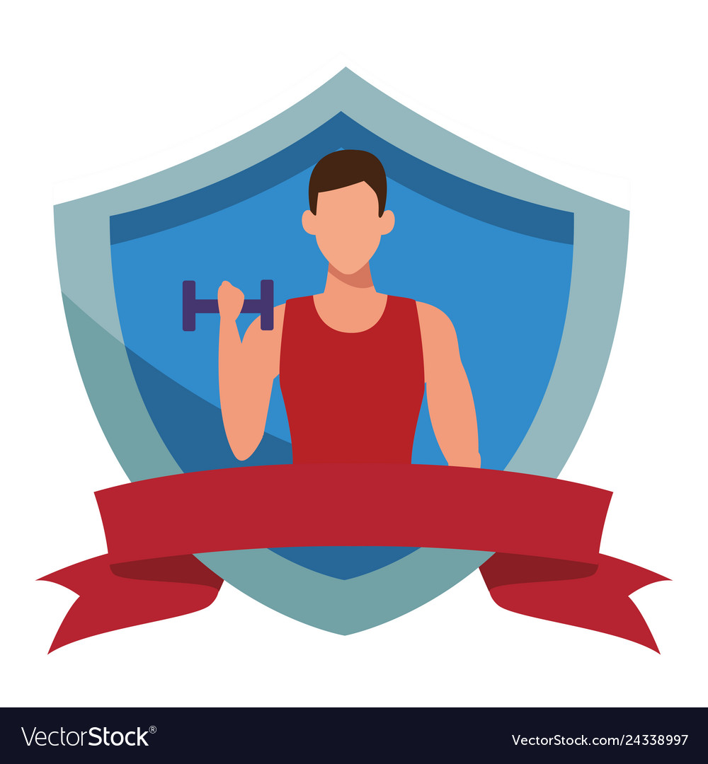 Man working out vector image Man working out