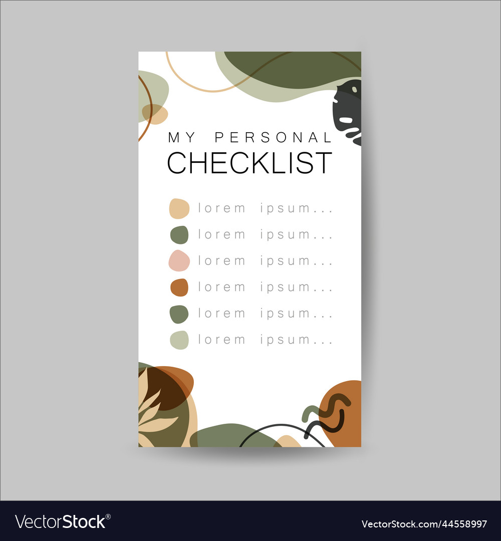 My checklist template abstract modern background
