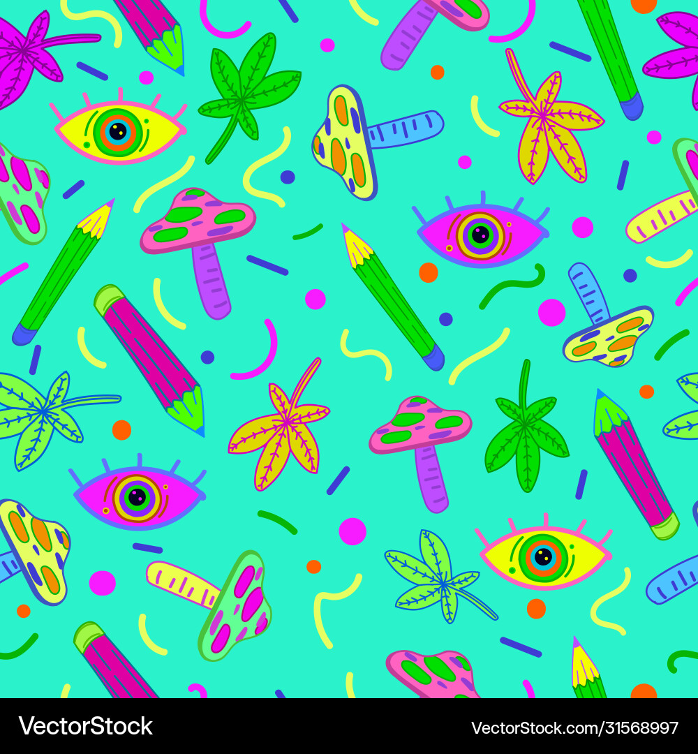 Psychedelic background pattern seamless Royalty Free Vector