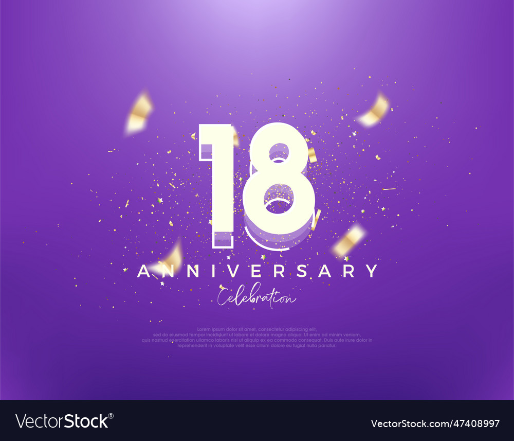 Retro number 18th on a modern blue background Vector Image