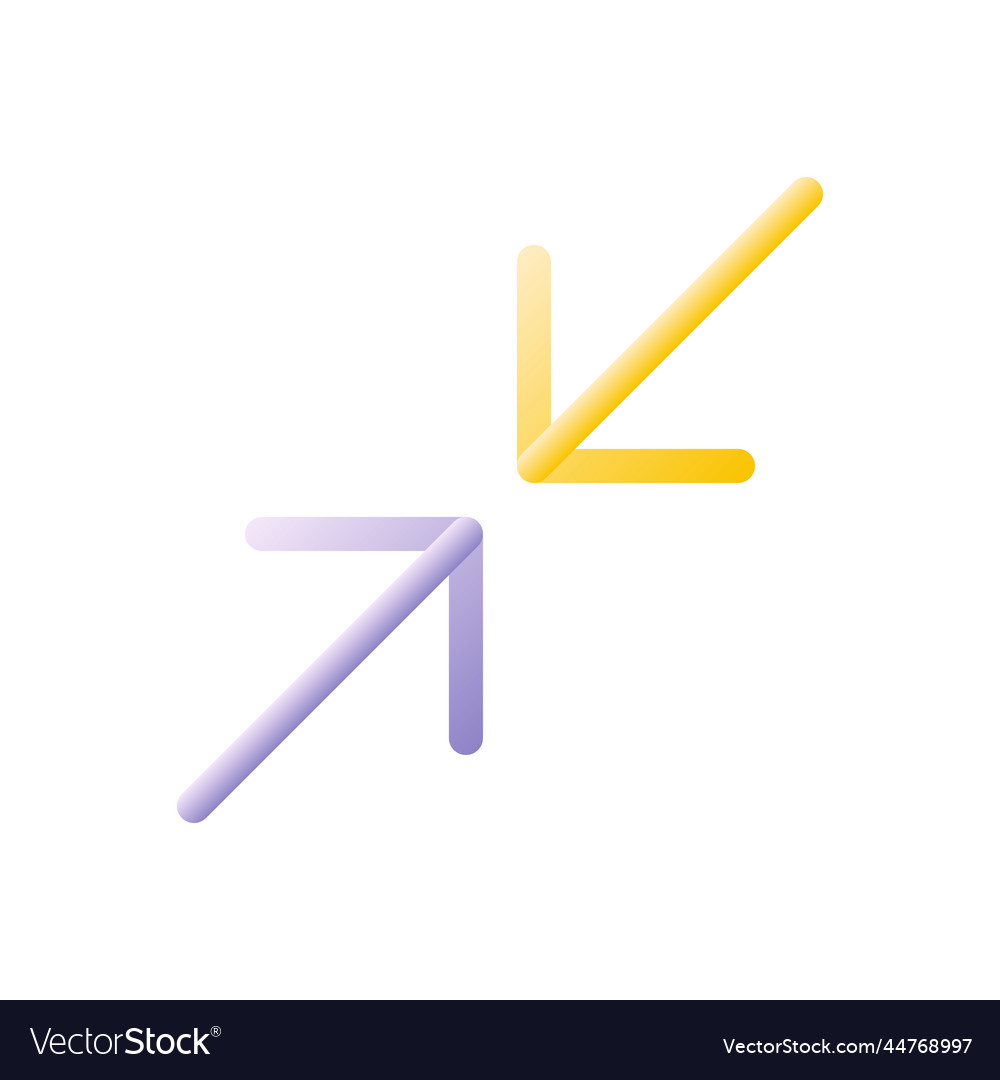 Screen minimizing flat gradient two-color ui icon vector image Screen minimizing flat gradient two-color ui icon
