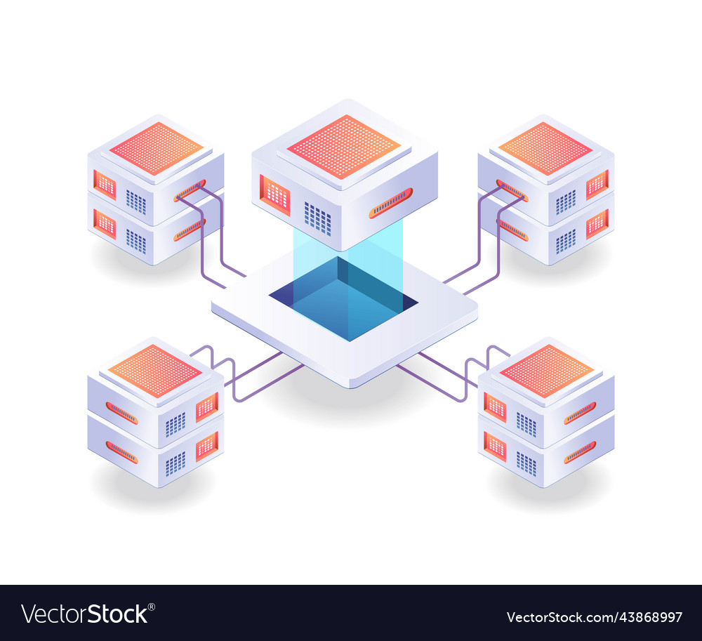 Server Network Isometric Technology