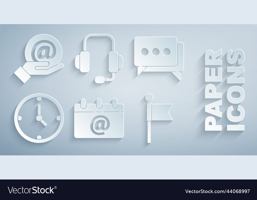 Set calendar with email speech bubble chat clock vector image Set calendar with email speech bubble chat clock