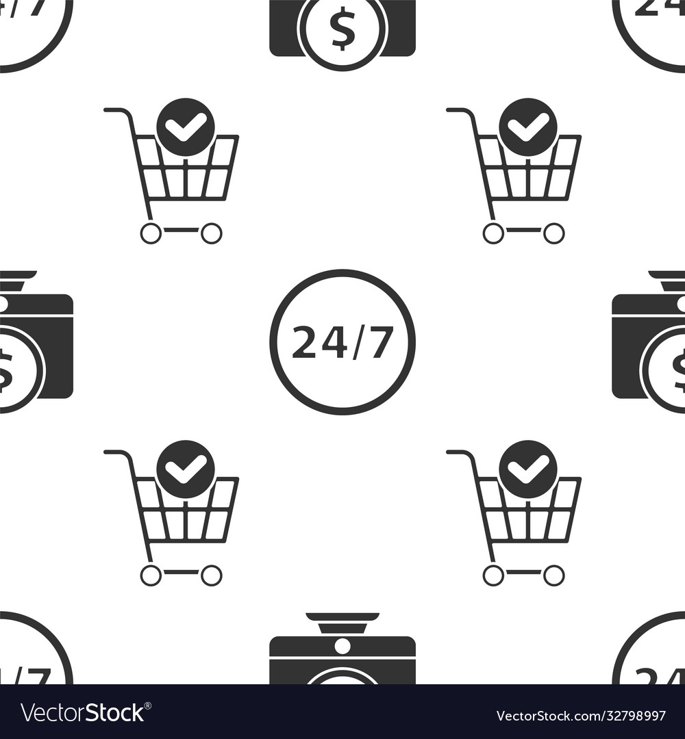 Set computer monitor with dollar clock 24 hours vector image Set computer monitor with dollar clock 24 hours