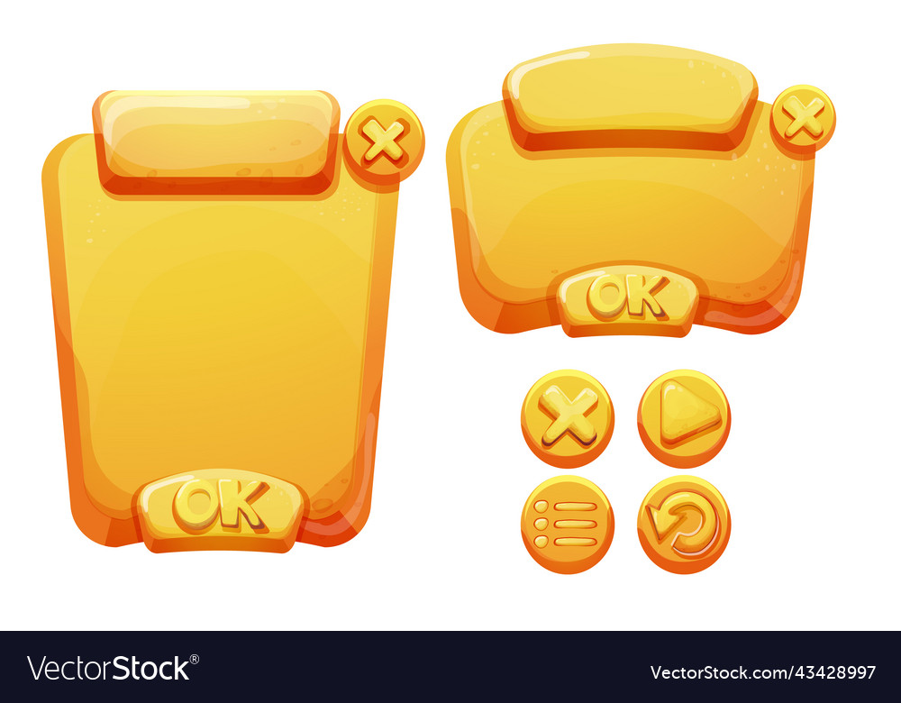 Set jelly fantasy interface template game menu vector image Set jelly fantasy interface template game menu