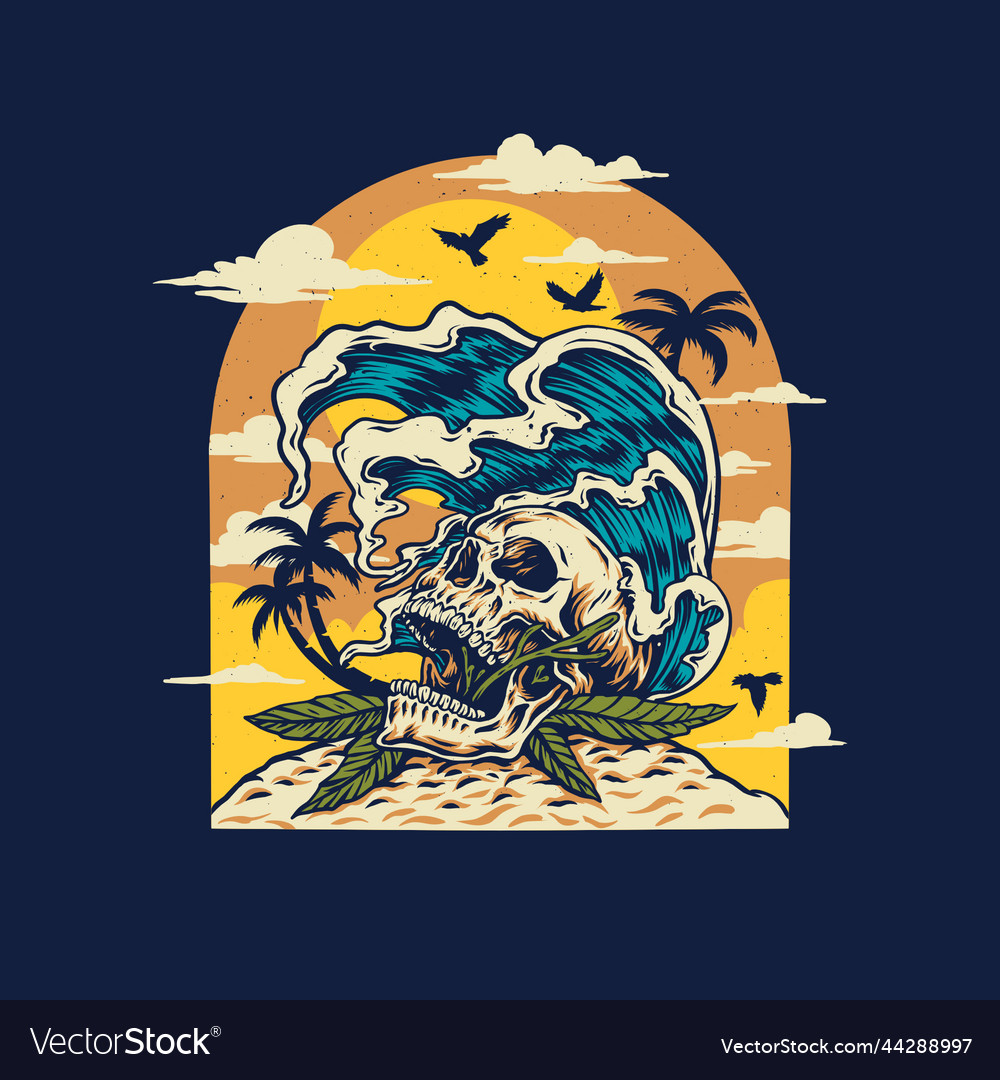 Skull Beach Graphic - Summer Vibes