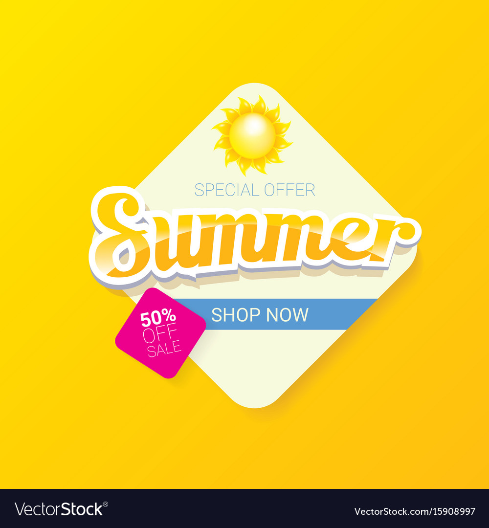 Special offer summer label design template Vector Image