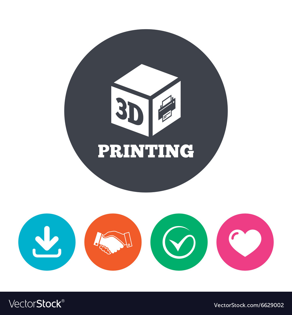 3d print sign icon cube printing symbol