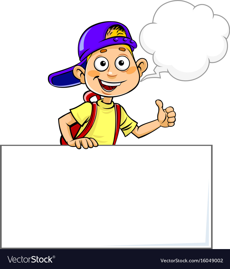 Boy with speech bubble Royalty Free Vector Image