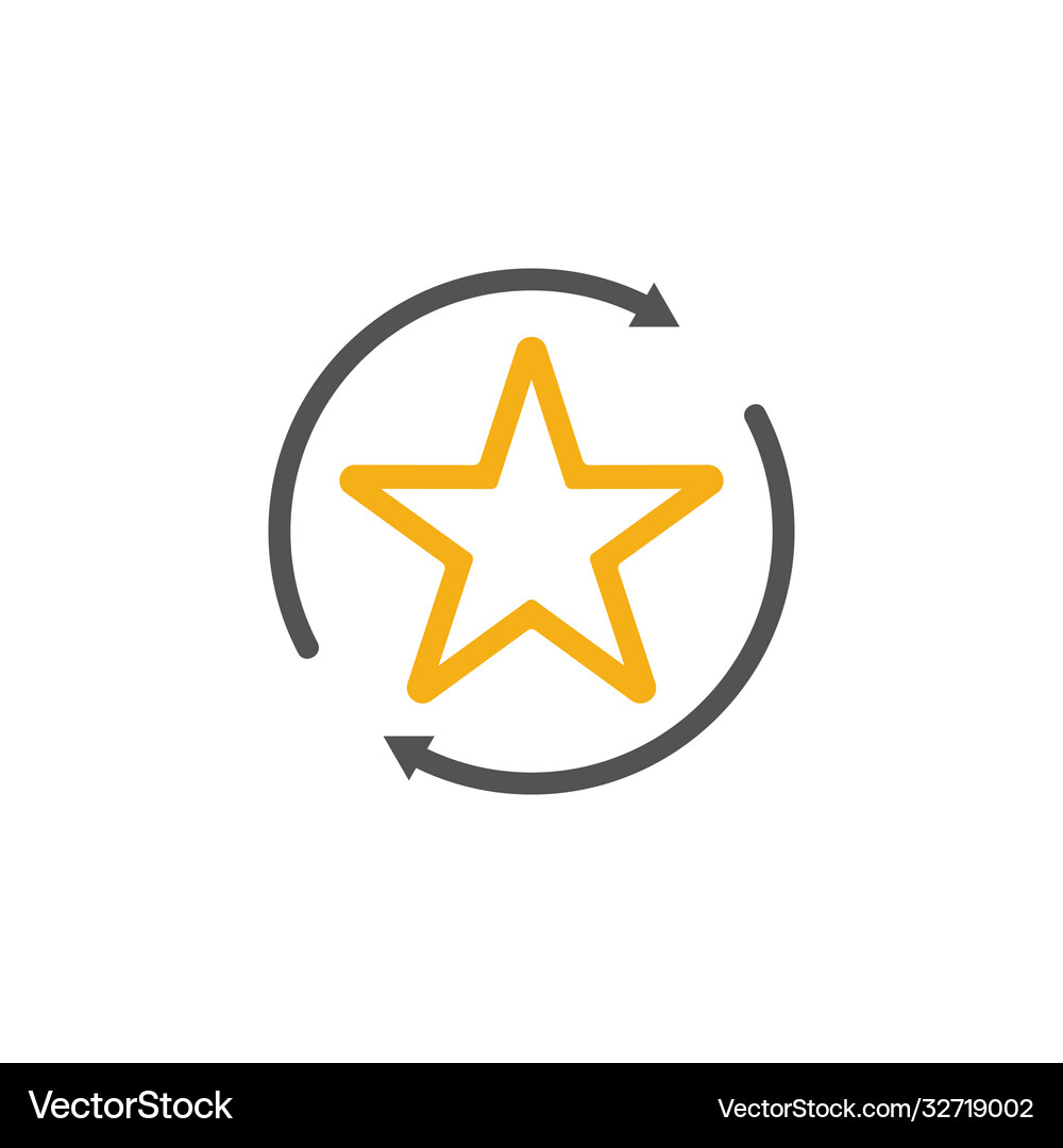 Circle arrows star logo Royalty Free Vector Image