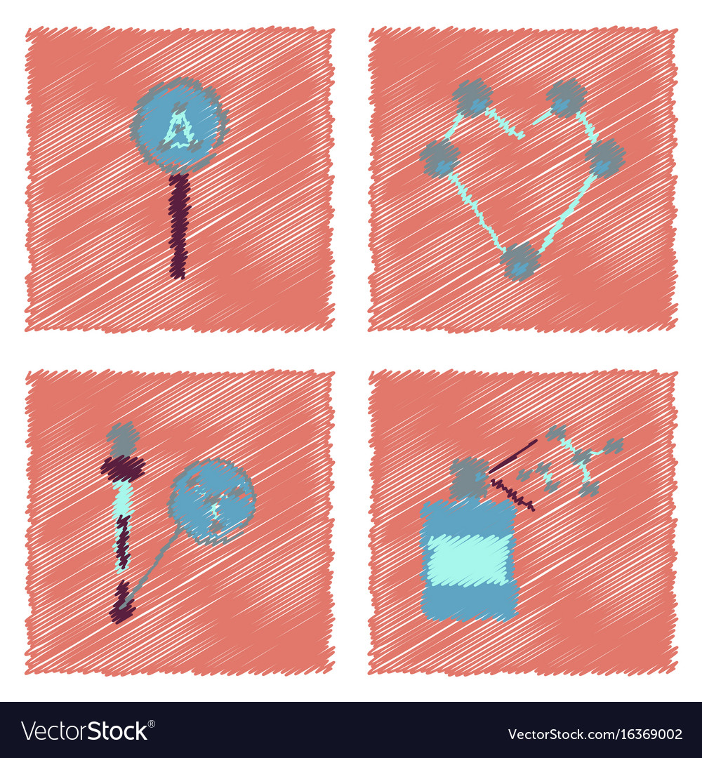 Collection of icons and molecules atoms