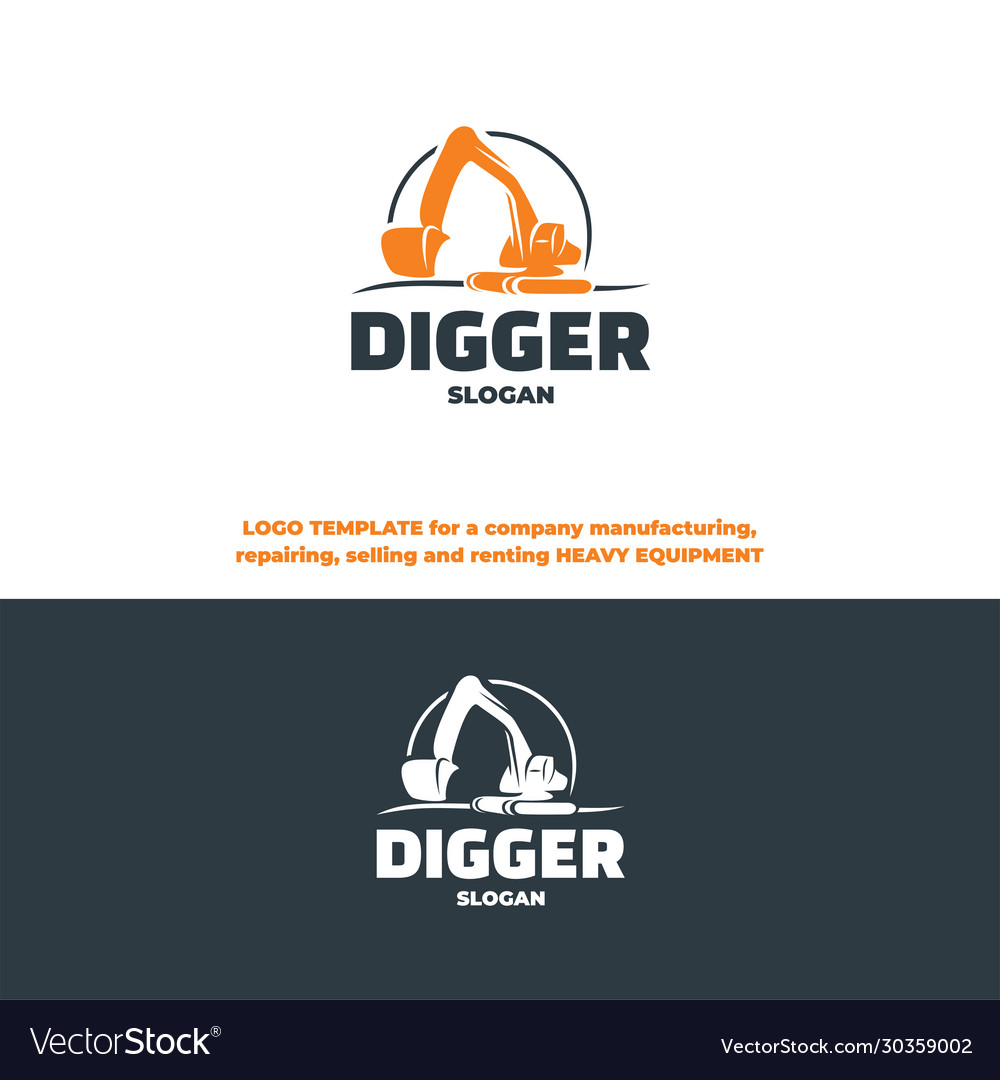 Excavator Icon with Circular Frame
