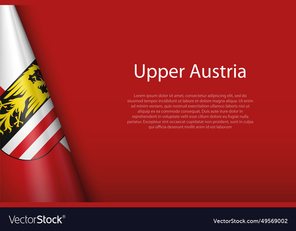 Flag upper austria state of isolated