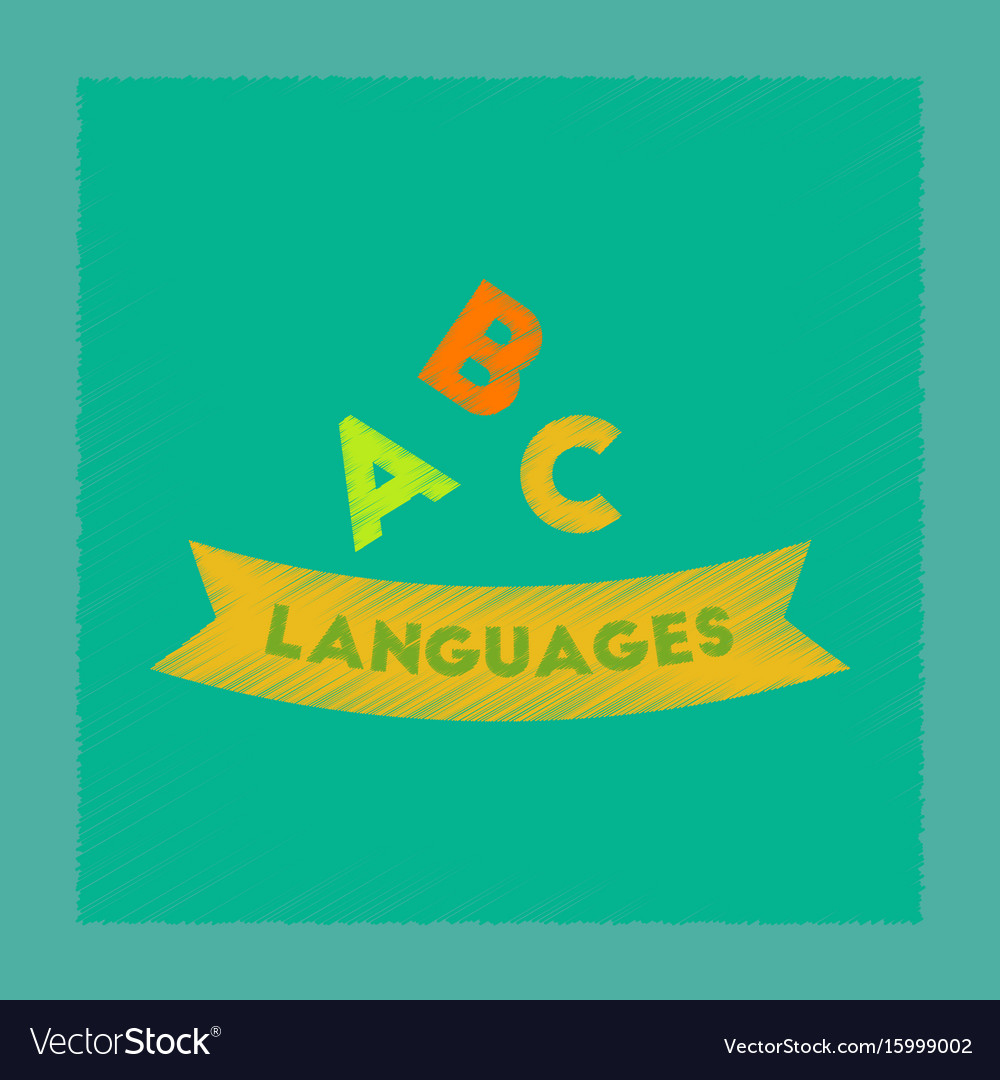Flat shading style icon letters languages