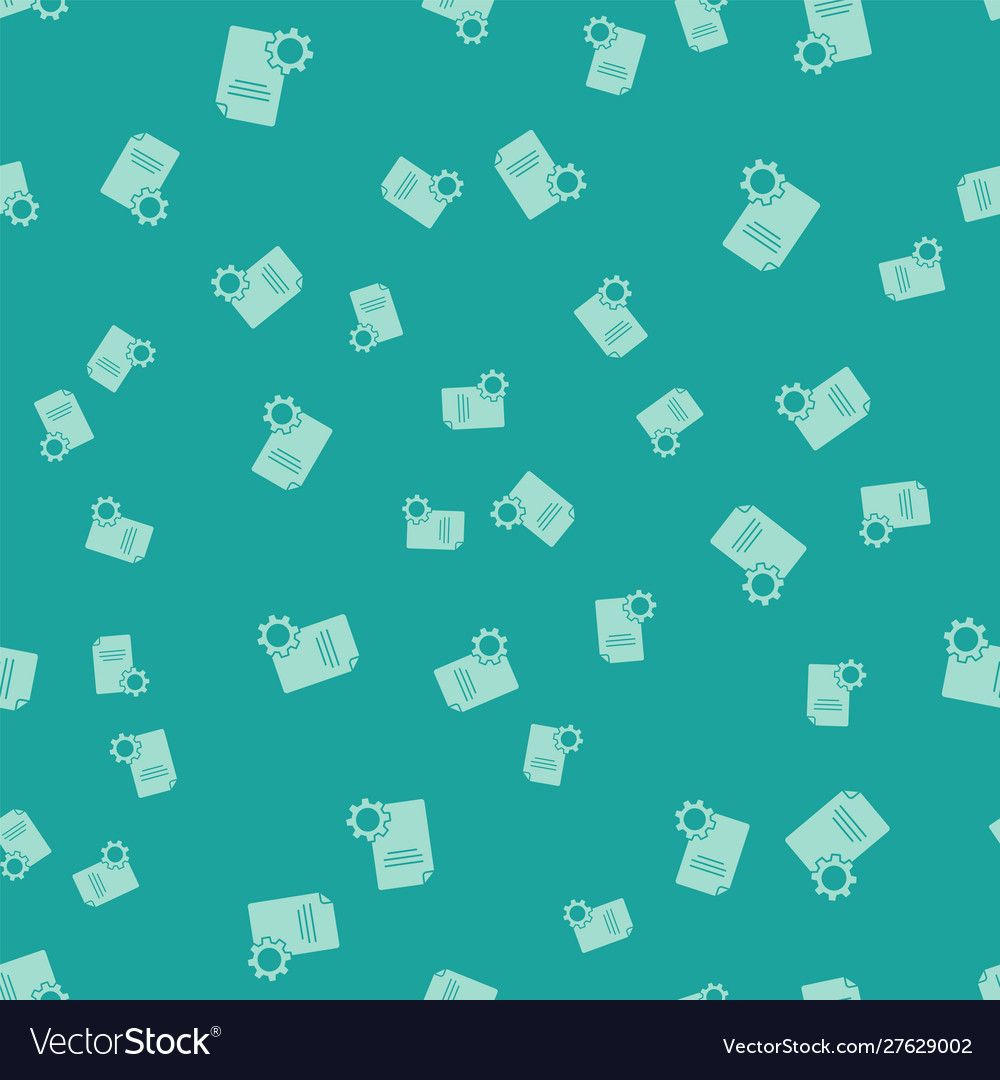 Green file document icon isolated seamless pattern vector image Green file document icon isolated seamless pattern
