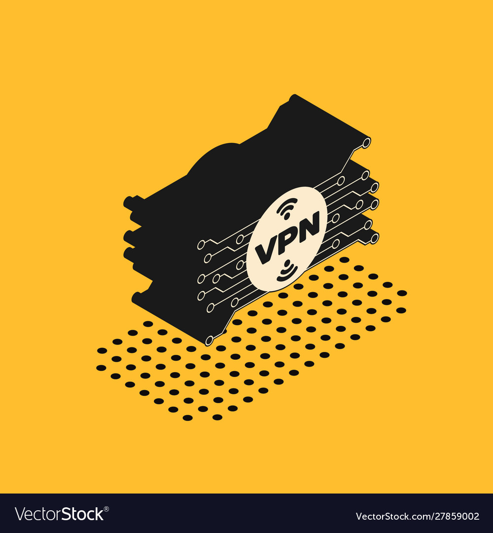 Isometric vpn in circle with microchip circuit