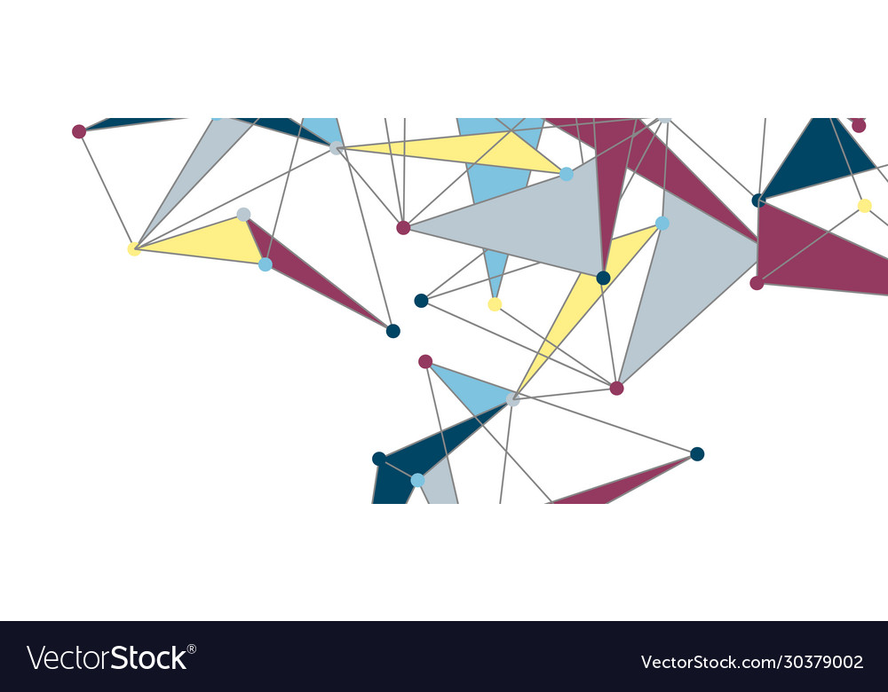 Line points connections triangular technology Vector Image Line points connections triangular technology