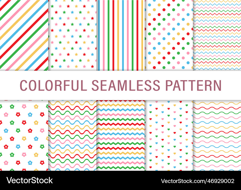Pastel Geometric Pattern Set Royalty Free Vector Image