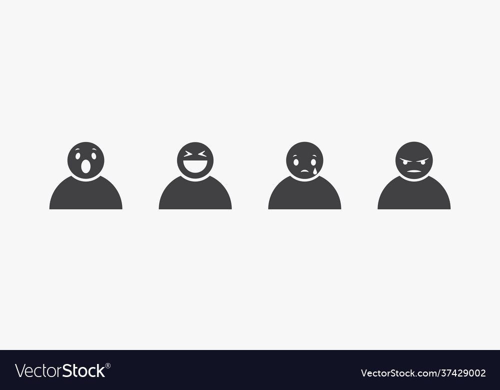 Set Icon Leute mit Gesichtsausdrücken überrascht