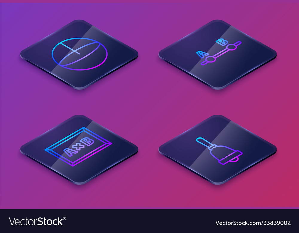 Set isometric line calculator calculation test vector image Set isometric line calculator calculation test
