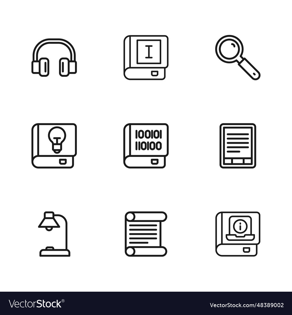 Set line decree parchment scroll e-book reader vector image Set line decree parchment scroll e-book reader