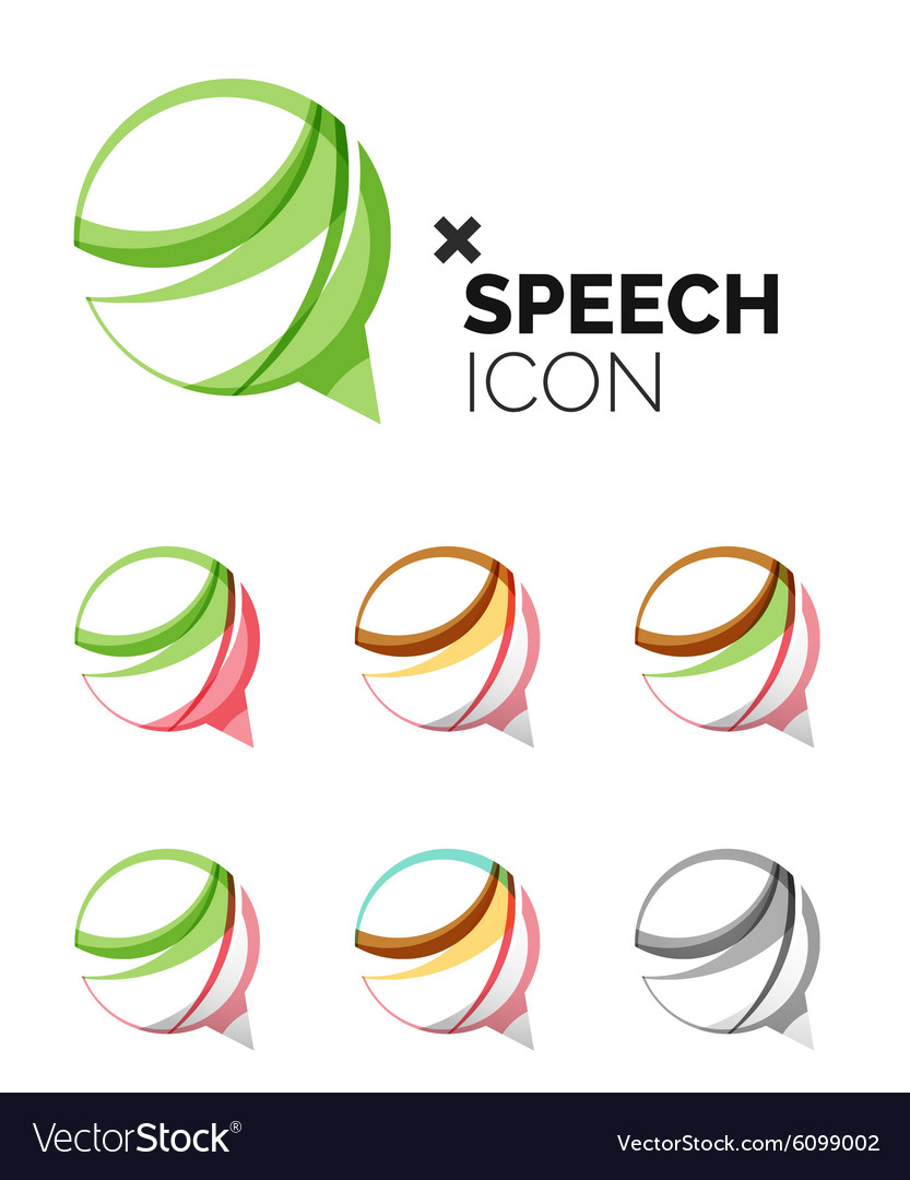 Satz abstrakter Sprachblase und Cloud-Icons