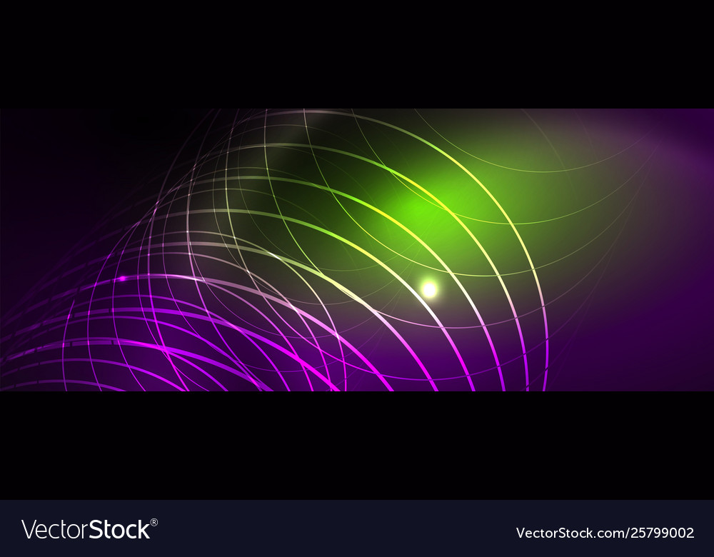 Shiny Glowing Design Background Neon Style Lines Vector Image