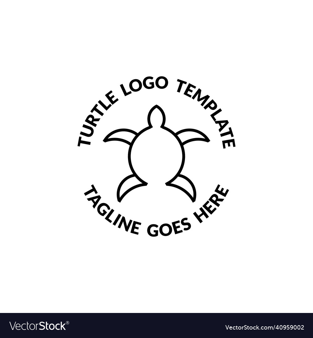 Simple turtle line logo template