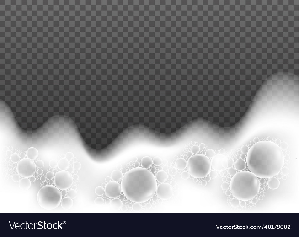 Soap foam isolated on transparent background vector image Soap foam isolated on transparent background