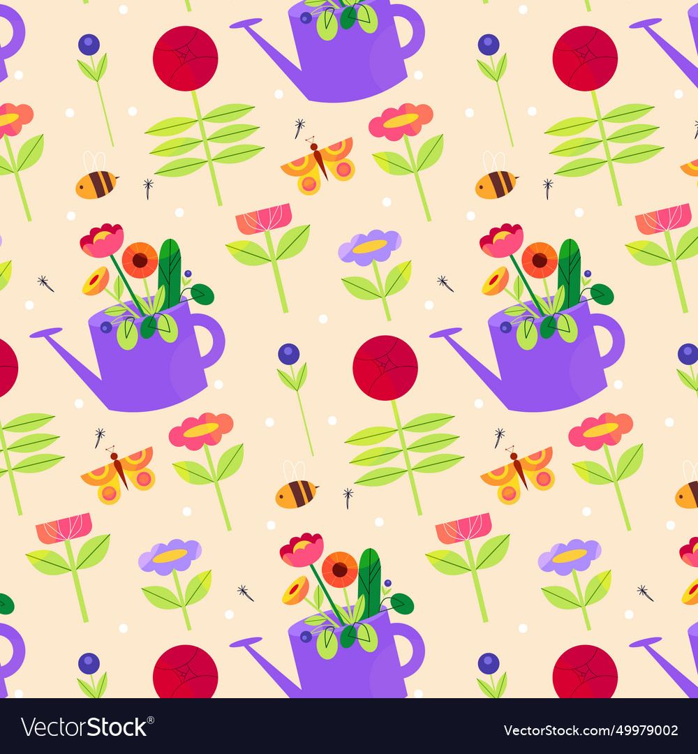 Spring pattern design isolated on white background Vector Image Spring pattern design isolated on white background