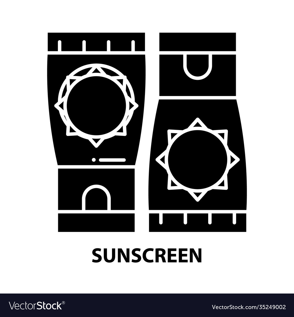 Sunscreen icon black sign with editable