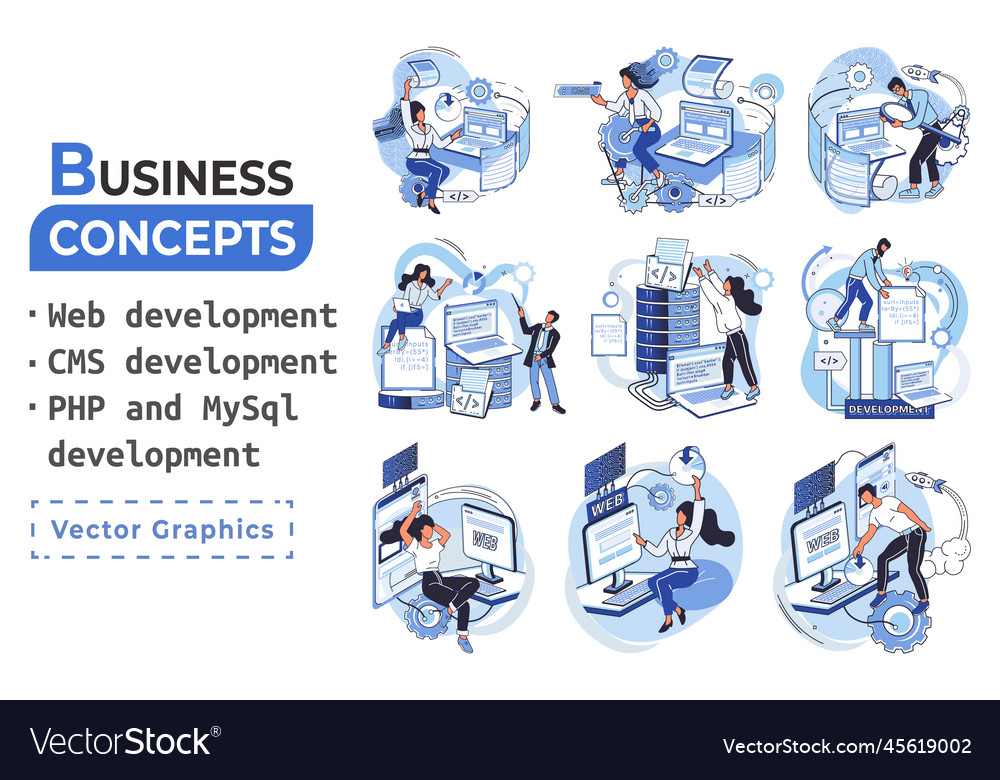 Website architecture concepts web development vector image Website architecture concepts web development
