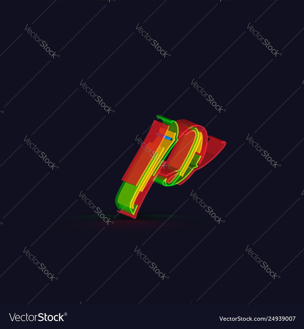 3d colorful character from a fontset vector image 3d colorful character from a fontset