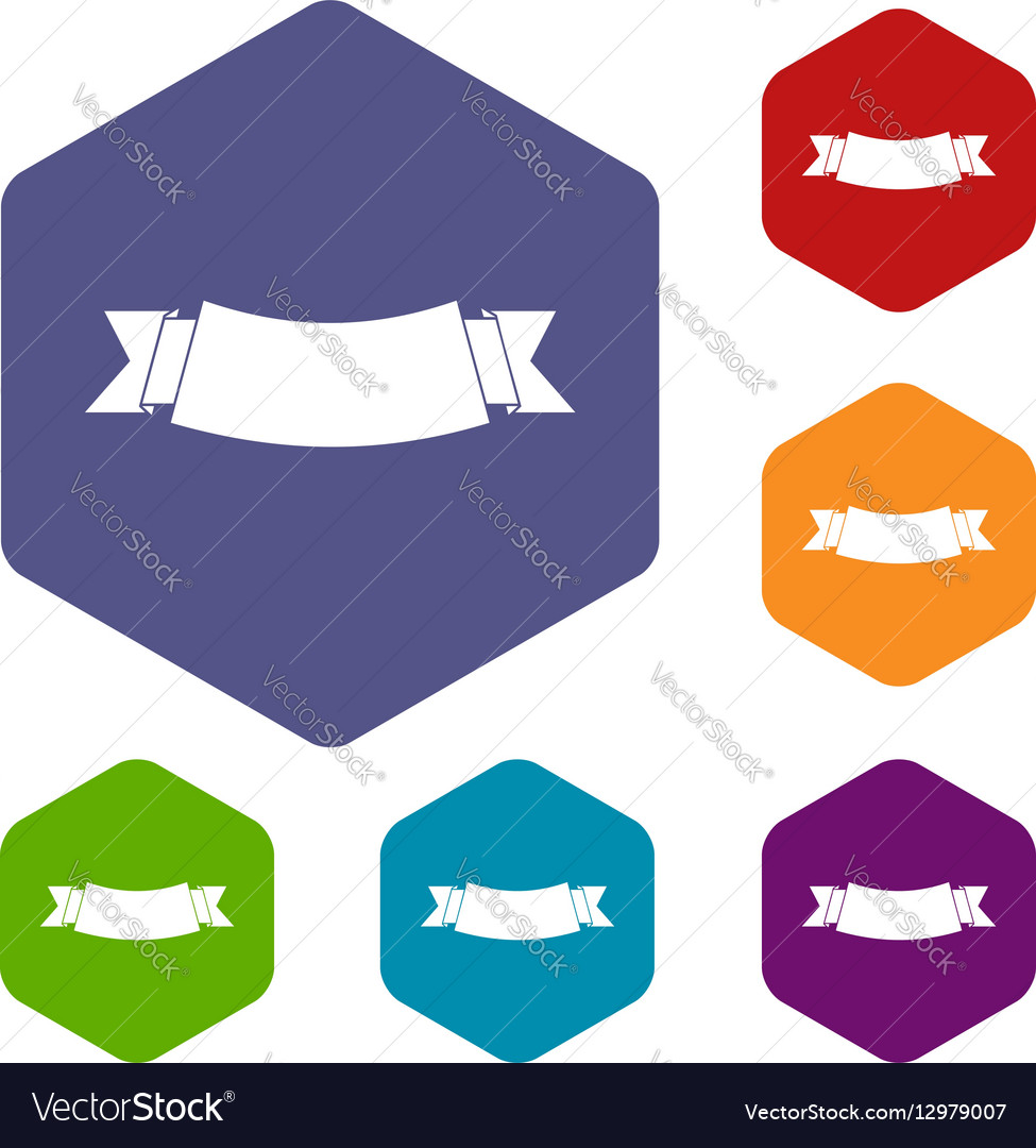 Black banner icons set Royalty Free Vector Image