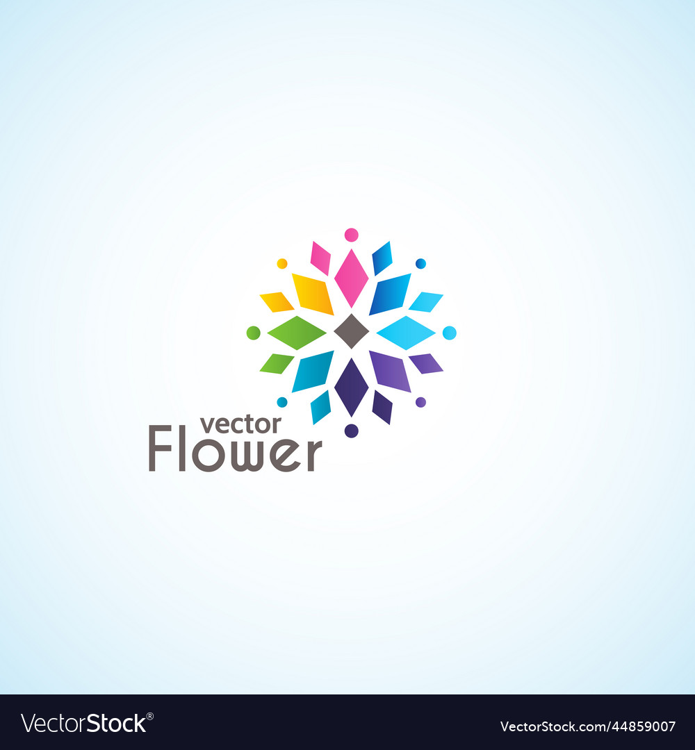 Bright flower logo Royalty Free Vector Image - VectorStock