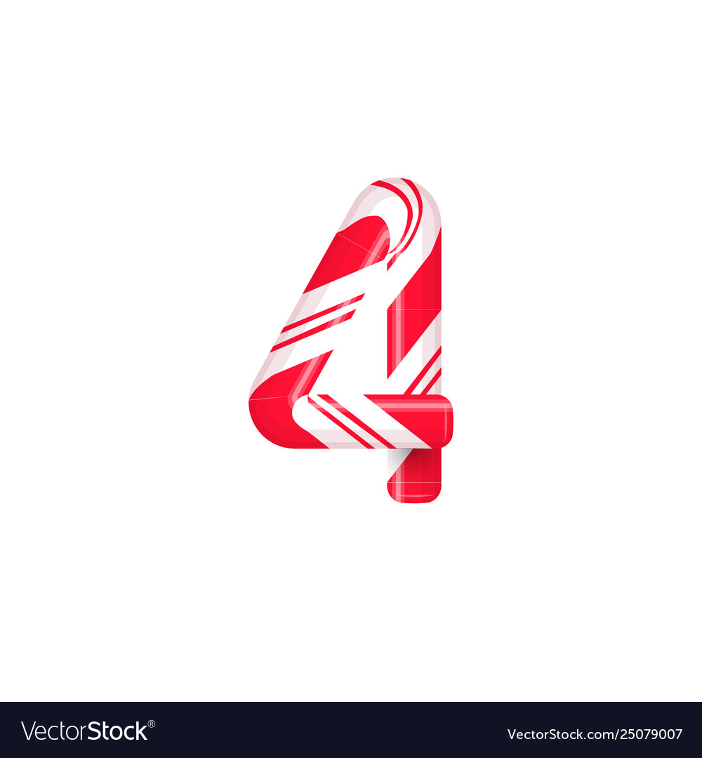 Cane letter 4 candy font element sweet