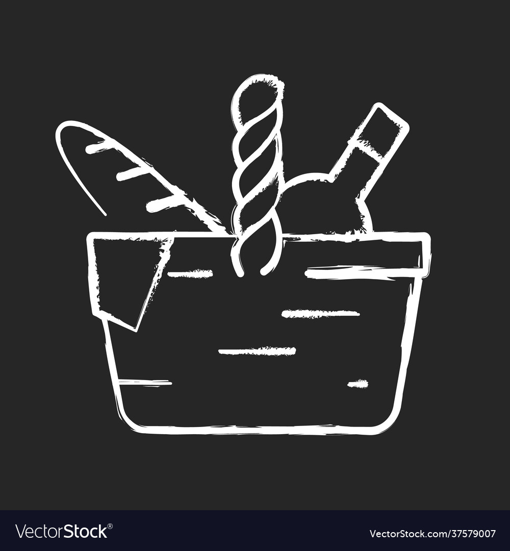 Chalk Picnic Basket Icon