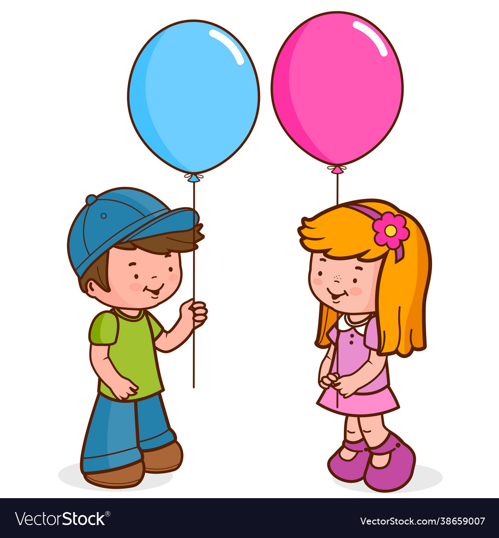 Children holding balloons